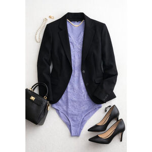 Lavender Lace Bodysuit – XL – Elegant Office to Evening Staple